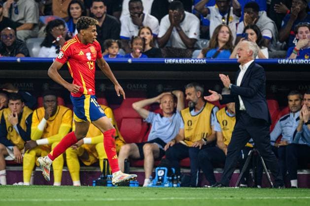 MUENCHEN, GERMANY - 9 JULY, 2024: Lamine Yamal, The football match of EURO 2024 semi-final Spain vs France at Muenchen Arena  Copyright: xVITALIIxKLIUIEVx