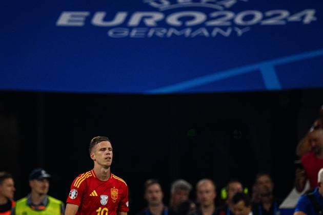 MUENCHEN, GERMANY - 9 JULY, 2024: Dani Olmo, The football match of EURO 2024 semi-final Spain vs France at Muenchen Arena  Copyright: xVITALIIxKLIUIEVx