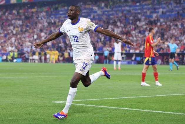Soccer UEFA EURO 2024 Semi Final Spain France on 09 07 2024 at the Munich Football Arena in Munich Goal celebration to 0 1 by Randal Kolo Muani France xMSx