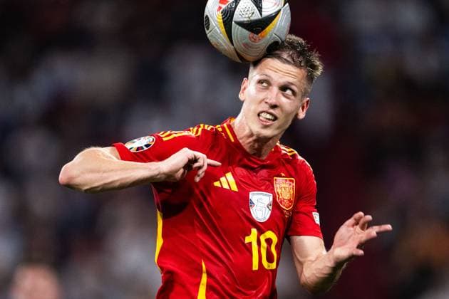 240709 Daniel Olmo of Spain during the UEFA Euro 2024 Football Championship semifinal between Spain and France on July 9, 2024 in Munich Photo Mathias Bergeld BILDBYRAN code MB MB0944 fotboll football soccer fotballs em europamästskap em uefa euro uefa european football championship euro 2024 semifinal semifinals spanien spain frankrike france bbeng  Copyright: MATHIASxBERGELD BB240709MB098