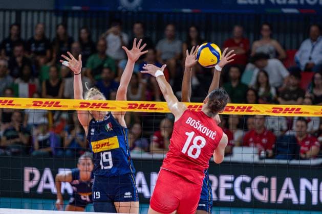 Florence: Tijana Boskovic (Serbia) during Women s Test Match - Italy vs Serbia, Volleyball Test Match in Florence, Italy, July 09 2024 Volleyball Test Match - Women s Test Match - Italy vs Serbia  - ZUMAp169 20240709_zsa_p169_164 Copyright: xSaraxEsposito IPAxSportx