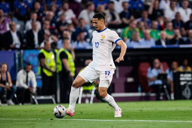 UEFA EURO 2024 Spain France 09 07 2024 William Alain Andre Saliba France, 17 on the ball UEFA EURO 2024 Spain France Munich Football Arena, Munich on 09 07 2024 Copyright: xBEAUTIFULxSPORTS Wunderlx