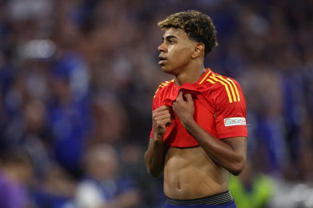 UEFA EURO, EM, Europameisterschaft,Fussball 2024: Semi-finals Spain vs France at Munich Football Allianz Arena Munich , Germany 09.07.2024:Lamine Yamal of Spain during the UEFA EURO 2024 semi-finals, football match between Spain vs France at Munich Football Allianz Arena Munich Football Arena Germany Germany Copyright: xmarcoxiacobucci