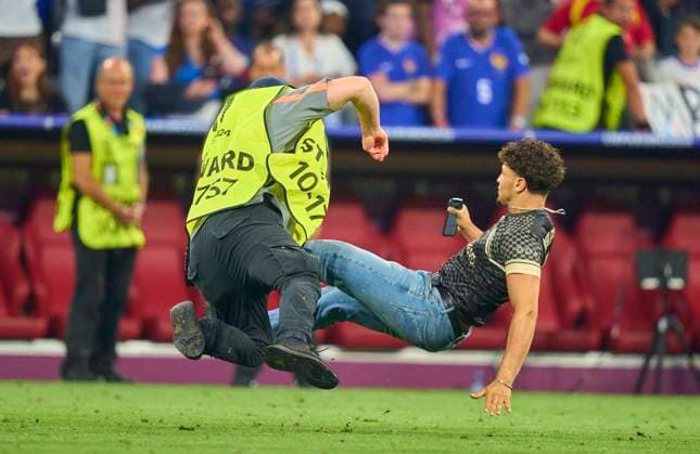 streaker, flitzer, speedster, after the semi final match SPAIN - FRANCE 2-1 of the UEFA European Championships 2024 on Jul 9, 2024 in Munich, Germany.