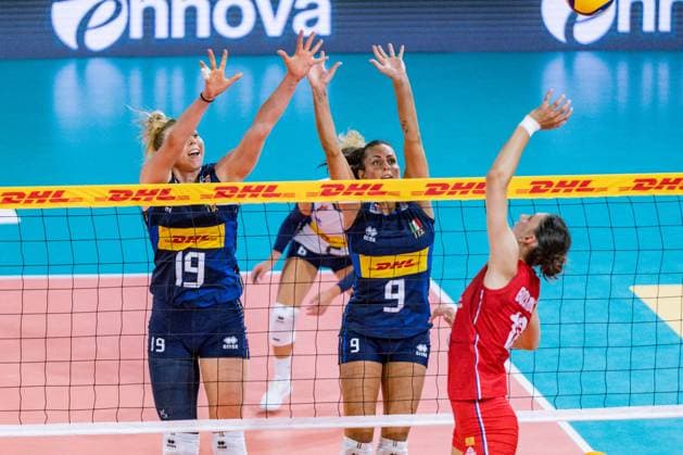 Volleyball Test Match - Women s Test Match - Italy vs Serbia Tijana Boskovic (Serbia) vs Caterina Bosetti (Italy) during Women s Test Match - Italy vs Serbia, Volleyball Test Match in Florence, Italy, July 09 2024 Florence Italy  Copyright: xIPAxSport ABACAx