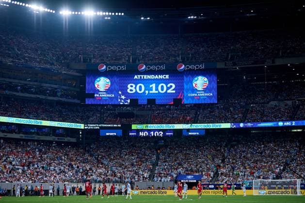 Fußball, Copa America, Die Highlights RECORD DATE NOT STATED Copa America USA 2024 Argentina vs Canada - Semifinal Attendance 80,102 peoples during the CONMEBOL Copa America 2024 Semi-final match between Argentina and Canada, at MetLife Stadium, on July 09, 2024 in East Rutherford, New Jersey, United States. EAST RUTHERFORD NEW JERSEY UNITED STATES  Copyright: xJosexLuisxMelgarejox 20240709204219_CA_SF_2024_ARG_CAN_ATTENDANCE242