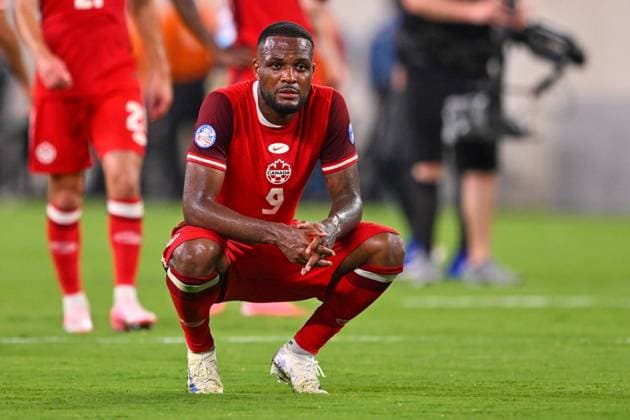 Fußball, Copa America, Die Highlights RECORD DATE NOT STATED Copa America USA 2024 Argentina 2-0 Canada - Semifinal Cyle Larin of Canada during the CONMEBOL Copa America 2024 Semi-final match between Argentina and Canada, at MetLife Stadium, on July 09, 2024 in East Rutherford, New Jersey, United States. EAST RUTHERFORD NEW JERSEY UNITED STATES  Copyright: xJorgexMartinezx 20240709210738_CA_SF_2024_ARG_CAN_LARIN285