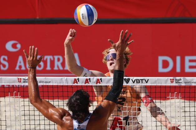 BEACHVOLLEYBALL - Beach Pro Vienna VIENNA,AUSTRIA,10.JUL.24 - Beach volleyball, Beachvolleyball - A1 Beach Pro Vienna. Image shows Tim Berger (AUT).  GEPAxpictures xMathiasxMandl