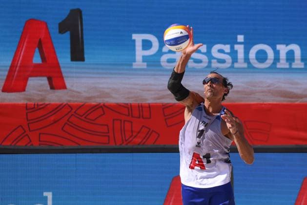BEACHVOLLEYBALL - Beach Pro Vienna VIENNA,AUSTRIA,10.JUL.24 - Beach volleyball, Beachvolleyball - A1 Beach Pro Vienna. Image shows Youssef Krou (FRA).  GEPAxpictures xMathiasxMandl