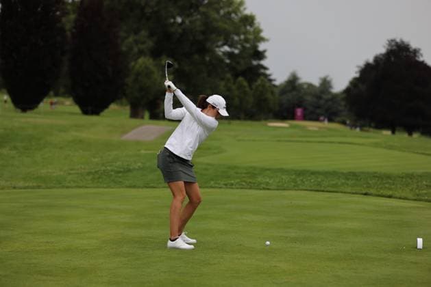 EVIAN-LES-BAINS, FRANCE - 09.07.2024: Albane Valenzuela (SUI) of The Amundi Evian Championship at the Evian Resort Golf Club on July 09, 2023 in Evian-les-Bains, France.
