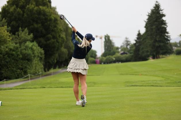 EVIAN-LES-BAINS, FRANCE - 09.07.2024: Charley Hull (ENG) of The Amundi Evian Championship at the Evian Resort Golf Club on July 09, 2023 in Evian-les-Bains, France.