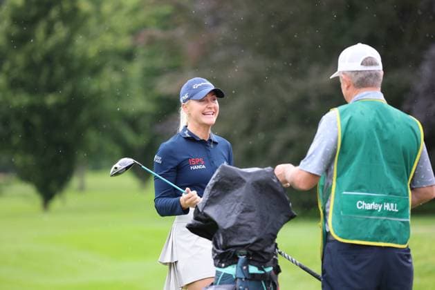 EVIAN-LES-BAINS, FRANCE - 09.07.2024: Charley Hull (ENG) of The Amundi Evian Championship at the Evian Resort Golf Club on July 09, 2023 in Evian-les-Bains, France.