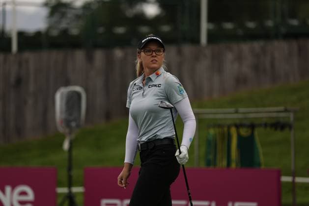 EVIAN-LES-BAINS, FRANCE - 09.07.2024: Brooke Henderson (CAN) of The Amundi Evian Championship at the Evian Resort Golf Club on July 09, 2023 in Evian-les-Bains, France.