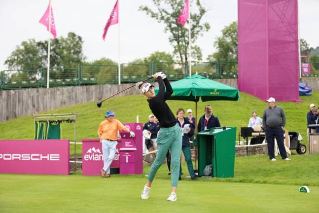 EVIAN-LES-BAINS, FRANCE - 09.07.2024: Nelly Korda (USA) of The Amundi Evian Championship at the Evian Resort Golf Club on July 09, 2023 in Evian-les-Bains, France.