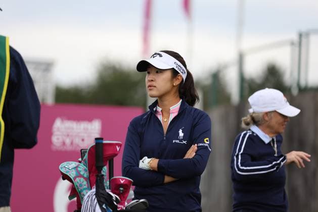 EVIAN-LES-BAINS, FRANCE - 09.07.2024: Andrea Lee (USA) of The Amundi Evian Championship at the Evian Resort Golf Club on July 09, 2023 in Evian-les-Bains, France.