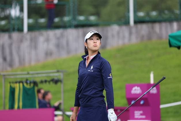 EVIAN-LES-BAINS, FRANCE - 09.07.2024: Andrea Lee (USA) of The Amundi Evian Championship at the Evian Resort Golf Club on July 09, 2023 in Evian-les-Bains, France.