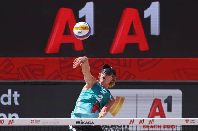 BEACHVOLLEYBALL - Beach Pro Vienna VIENNA,AUSTRIA,10.JUL.24 - Beach volleyball, Beachvolleyball - A1 Beach Pro Vienna. Image shows Zachery Timothy Schubert (AUS).  GEPAxpictures xMathiasxMandl
