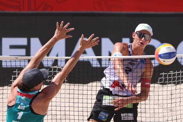 BEACHVOLLEYBALL - Beach Pro Vienna VIENNA,AUSTRIA,10.JUL.24 - Beach volleyball, Beachvolleyball - A1 Beach Pro Vienna. Image shows Laurenz Leitner (AUT).  GEPAxpictures xMathiasxMandl
