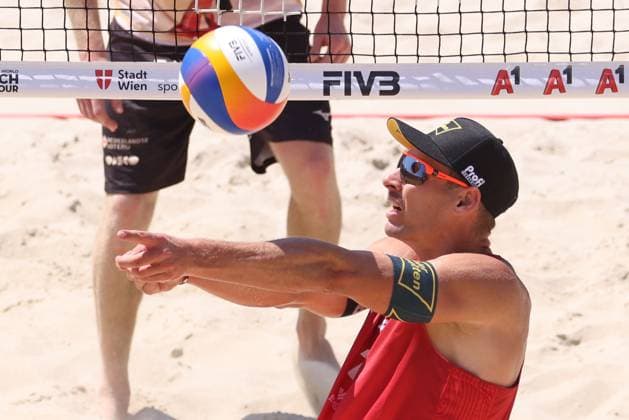 BEACHVOLLEYBALL - Beach Pro Vienna VIENNA,AUSTRIA,10.JUL.24 - Beach volleyball, Beachvolleyball - A1 Beach Pro Vienna. Image shows Mathias Seiser (AUT).  GEPAxpictures xMathiasxMandl