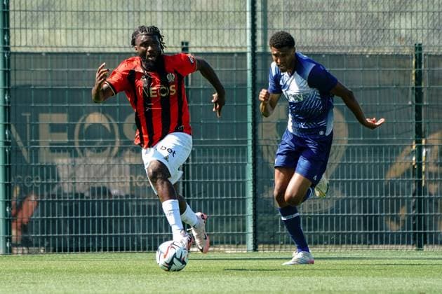 Terem Moffi (OGC Nice) FOOTBALL : OGC Nice vs Lausanne - Match amical - Nice - 10 07 2024 NorbertScanella Panoramic 