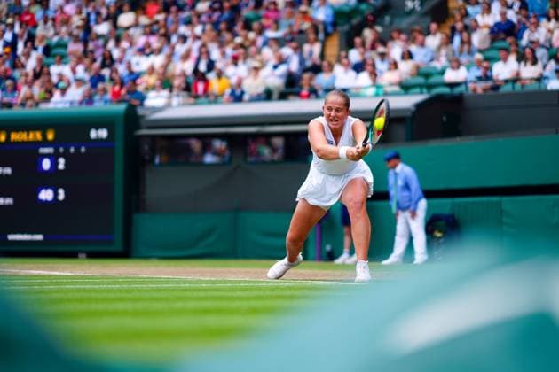 Jelena Ostapenko during her quarter final match Wimbledon Tennis Championships, Day 10, The All England Lawn Tennis and Croquet Club, London, UK - 10 Jul 2024  Copyright: xJavierxGarcia Shutterstockx 14578617ah