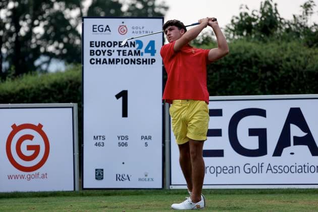 GOLF - European Boys Team Championship ATZENBRUGG,AUSTRIA,10.JUL.24 - GOLF - European Boys Team Championship, Diamond Country Club. Image shows Bruno Marques Calvet (ESP).  GEPAxpictures xHansxOberlaender