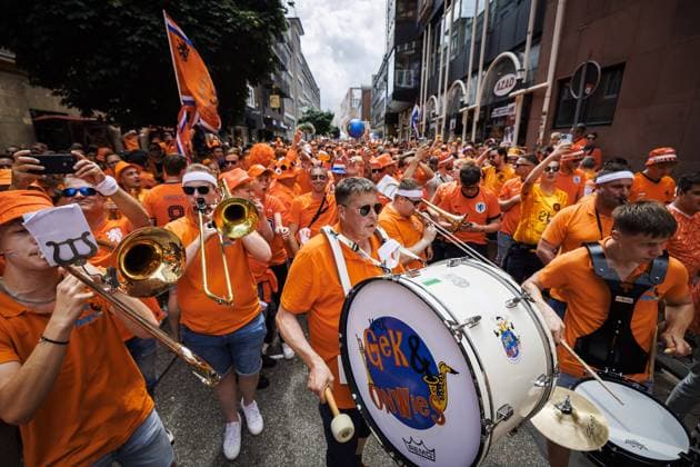 DORTMUND, Dutch supporters in Dortumund, 10-07-2024, Dutch fans in the city center of dortmund before the match against England. Oranje legioen, Dutch supporters in Dortumund  x25726547x Copyright: