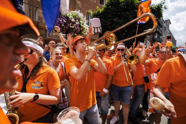 DORTMUND, Dutch supporters in Dortumund, 10-07-2024, Dutch fans in the city center of dortmund before the match against England. Oranje legioen, Dutch supporters in Dortumund  x25726552x Copyright: