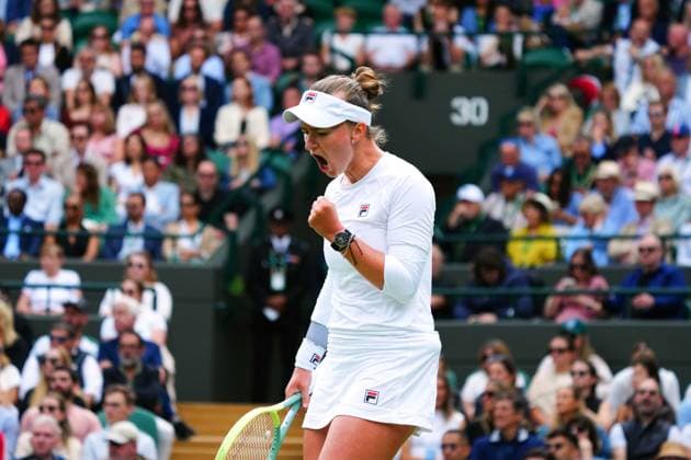Barbora Krejcikova celebrates during her quarter final match Wimbledon Tennis Championships, Day 10, The All England Lawn Tennis and Croquet Club, London, UK - 10 Jul 2024  Copyright: xJavierxGarcia Shutterstockx 14578617bp
