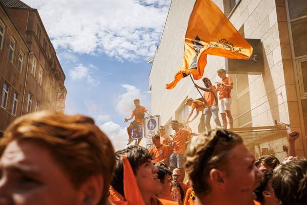 DORTMUND, Dutch supporters in Dortumund, 10-07-2024, Dutch fans in the city center of dortmund before the match against England. Oranje legioen, Dutch supporters in Dortumund  x25726946x Copyright: