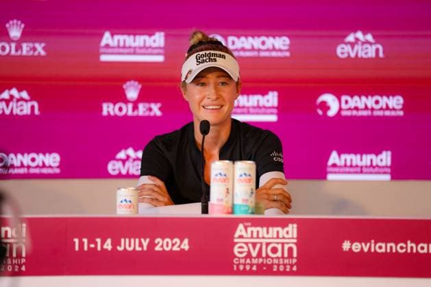 EVIAN-LES-BAINS, FRANCE - 10.07.2024: Nelly Korda (USA) of The Amundi Evian Championship at the Evian Resort Golf Club on July 10, 2023 in Evian-les-Bains, France.