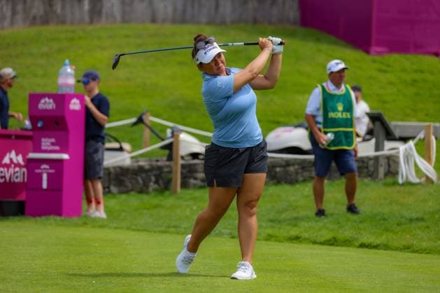 EVIAN-LES-BAINS, FRANCE - 10.07.2024: Megan Khang (USA) of The Amundi Evian Championship at the Evian Resort Golf Club on July 10, 2023 in Evian-les-Bains, France.