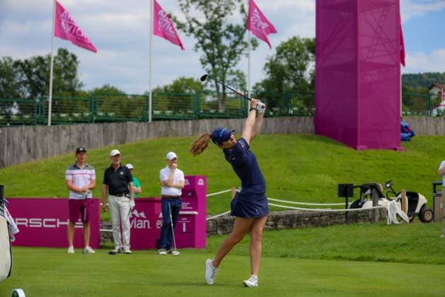 EVIAN-LES-BAINS, FRANCE - 10.07.2024: Gaby Lopez (MEX) of The Amundi Evian Championship at the Evian Resort Golf Club on July 10, 2023 in Evian-les-Bains, France.