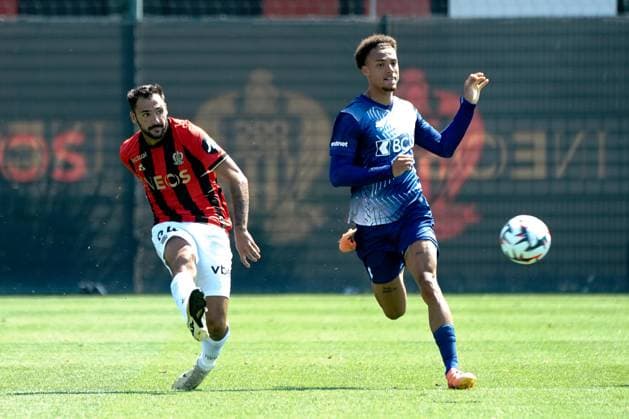Gaëtan Laborde (OGC Nice) FOOTBALL : OGC Nice vs Lausanne - Match amical - Nice - 10 07 2024 NorbertScanella Panoramic 