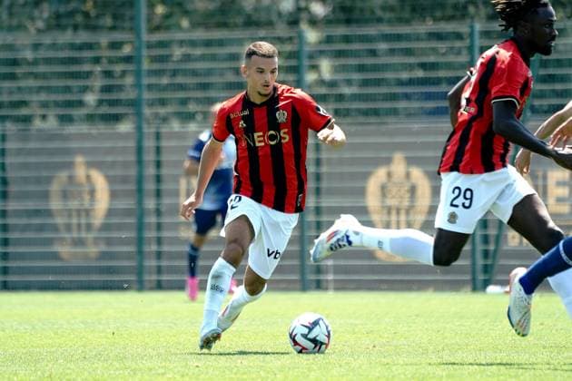 Badredine Bouanani (OGC Nice) FOOTBALL : OGC Nice vs Lausanne - Match amical - Nice - 10 07 2024 NorbertScanella Panoramic 