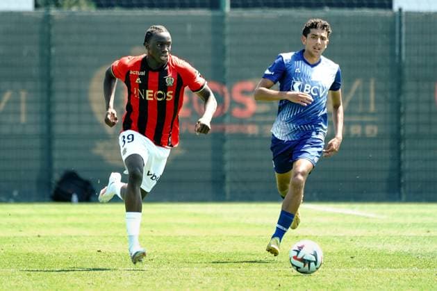 Daouda Traore (OGC Nice) FOOTBALL : OGC Nice vs Lausanne - Match amical - Nice - 10 07 2024 NorbertScanella Panoramic 