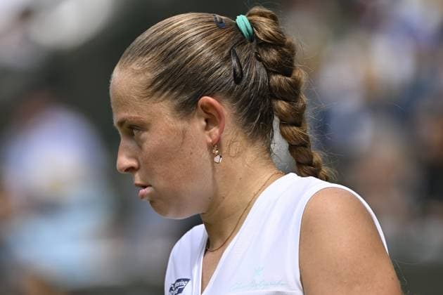 Tennis : Wimbledon 2024 - Jelena Ostapenko -Lituanie Tennis : Wimbledon 2024 - England - 10 07 2024 ChrysleneCaillaud Panoramic 