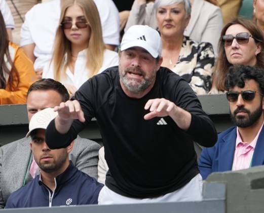 Lawn Tennis - 2024 Wimbledon Championship Ladies singles - Elena Rybakina (KAZ) v Elina Svitolina (UKR) All England Lawn Tennis & Croquet Club - Wednesday 10h July 2024 Elina Svitolina coach Raemon Sluiter in the players box 
