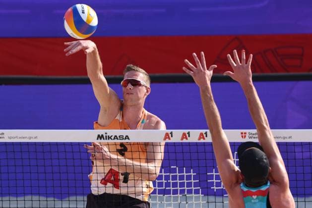 BEACHVOLLEYBALL - Beach Pro Vienna VIENNA,AUSTRIA,10.JUL.24 - Beach volleyball, Beachvolleyball - A1 Beach Pro Vienna. Image shows Christiaan Varenhorst (NED).  GEPAxpictures xMathiasxMandl