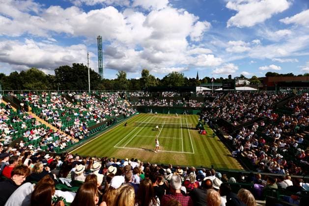 Jelena Ostapenko of Latvia serves on court 2. Wimbledon Tennis Championships, Day 10, The All England Lawn Tennis and Croquet Club, London, UK - 10 Jul 2024  Copyright: xJamesxMarsh Shutterstockx 14578619ec