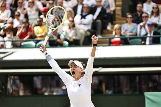 Barbora Krejcikova, CZE, after quarterfinals of 2024 All England Lawn Tennis Championships at Wimbledon, womens singles, London, 10 07 2024