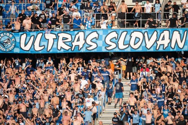 Ultras Slovan Bratislava during UEFA Champions league preliminary round match, SK Slovan Bratislava - FC Struga, 10. july 2024 Copyright: xMICHALxFAJT,ZOSPORTU.SKx FAJ_1889