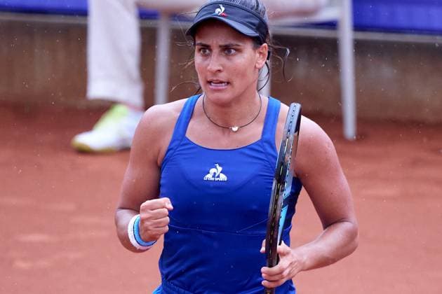 Maria Lourdes Carle of Argentina celebrates a point won over Nuria Parrizas Diaz of Spain during their second round match at Nordea Open at Bastad Tennis Stadium on July 10, 2024 in Bastad, Sweden (Photo by Camilla Stolen Imago) Bastad Sweden Copyright: xCamillaxStolenx L2210461C