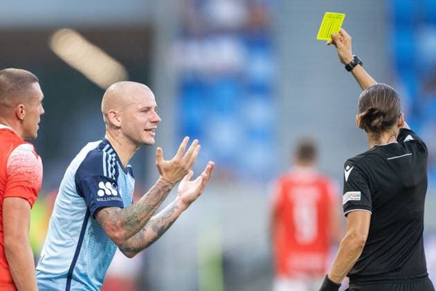 Angry Vladimir Weiss Jr. after a yellow card UEFA CHAMPIONS LEAGUE PRELIMINARY ROUND MATCH, SK SLOVAN BRATISLAVA - FC STRUGA, 10.JULY 2024 Copyright: xx DSC_6094
