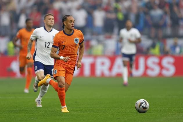 DORTMUND, 10-07-2024, BVB Stadium , European Football Championship Euro2024, Semi finals match no.50 between Netherlands and England. Netherlands player Xavi Simons Netherlands - England (Euro2024)  x25729189x Copyright: