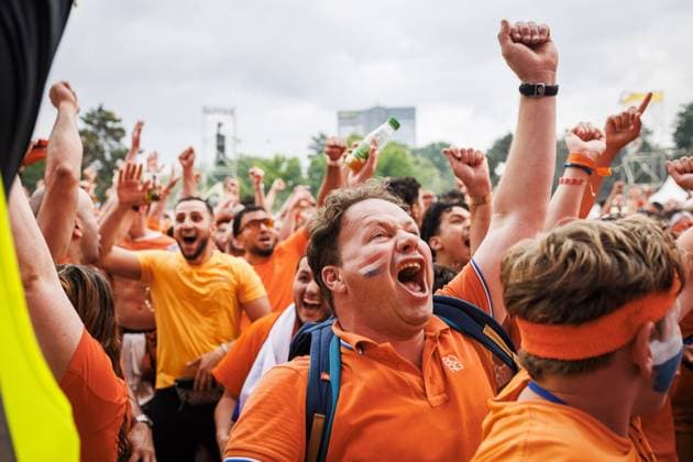 DORTMUND, Dutch supporters in Dortumund, 10-07-2024, Dutch fans in the city center of dortmund before the match against England. Oranje legioen, westfalenpark 1-0 Dutch supporters in Dortumund  x25729210x Copyright: