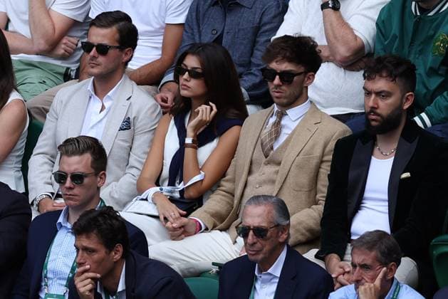 Pierre Gassy and his girlfriend Francisca Gomes TENNIS : Wimbledon 2024 -10 07 2024 AntoineCouvercelle Panoramic 