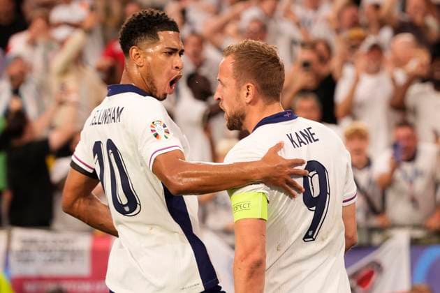 England s Harry Kane celebrtes after goal 1-1 during a semifinal match between Netherland and England at the Euro 2024 soccer tournament in Dortmund at Signal Iduna Park, Germany, Wednesday, July 10, 2024 - Soccer .  Copyright: xFabioxFerrari LaPressex