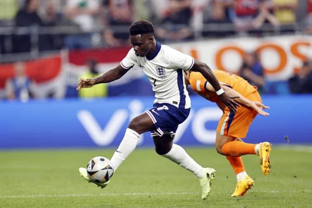 Dortmund - Bukayo Saka of England during the UEFA EURO, EM, Europameisterschaft,Fussball 2024 Semi-final match between Netherlands and England at BVB Stadium Dortmund on July 10, 2024 in Dortmund, Germany. ANP MAURICE VAN STEEN UEFA EURO 2024 2024 xVIxANPxSportx xxANPxIVx 503203346 originalFilename: 503203346.jpg