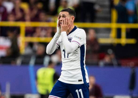 Dortmund, SignaI Iduna Park, 10 07 2024 Phil Foden of england disappointed during the semifinal match Netherlands v England at the UEFA European Championship 2024